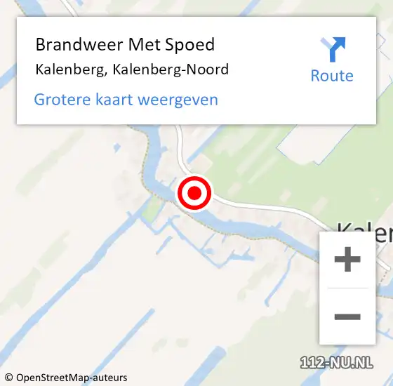 Locatie op kaart van de 112 melding: Brandweer Met Spoed Naar Kalenberg, Kalenberg-Noord op 22 oktober 2023 18:42