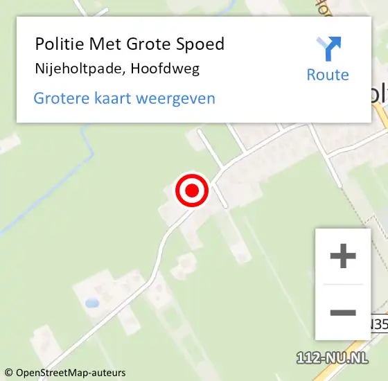 Locatie op kaart van de 112 melding: Politie Met Grote Spoed Naar Nijeholtpade, Hoofdweg op 22 oktober 2023 22:16