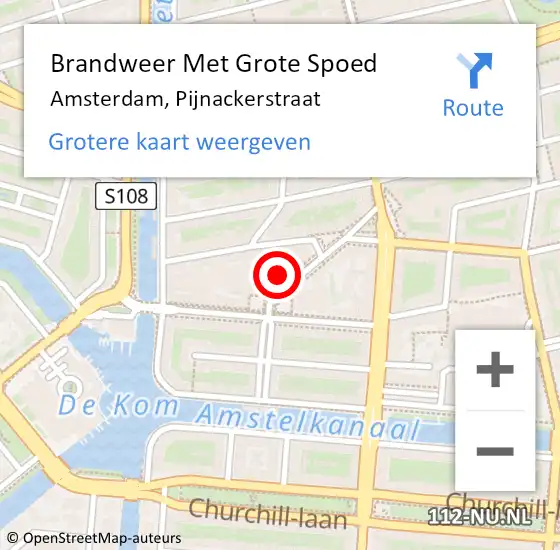 Locatie op kaart van de 112 melding: Brandweer Met Grote Spoed Naar Amsterdam, Pijnackerstraat op 23 oktober 2023 00:30