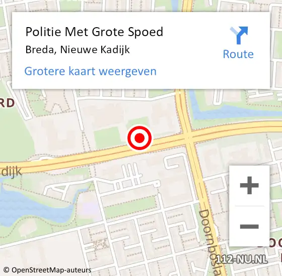 Locatie op kaart van de 112 melding: Politie Met Grote Spoed Naar Breda, Nieuwe Kadijk op 23 oktober 2023 08:04