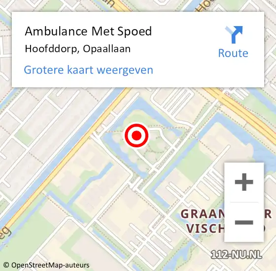 Locatie op kaart van de 112 melding: Ambulance Met Spoed Naar Hoofddorp, Opaallaan op 23 oktober 2023 09:42