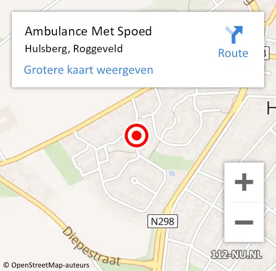 Locatie op kaart van de 112 melding: Ambulance Met Spoed Naar Hulsberg, Roggeveld op 12 september 2014 14:31