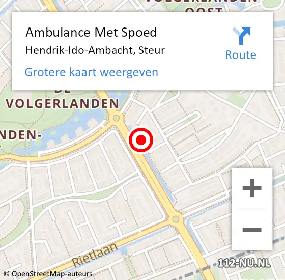 Locatie op kaart van de 112 melding: Ambulance Met Spoed Naar Hendrik-Ido-Ambacht, Steur op 23 oktober 2023 11:13