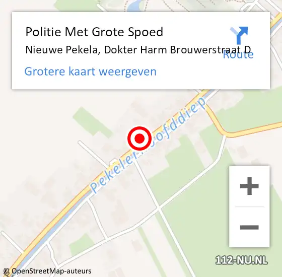 Locatie op kaart van de 112 melding: Politie Met Grote Spoed Naar Nieuwe Pekela, Dokter Harm Brouwerstraat D op 23 oktober 2023 11:19