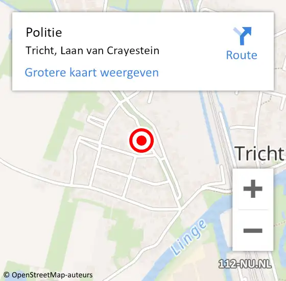 Locatie op kaart van de 112 melding: Politie Tricht, Laan van Crayestein op 23 oktober 2023 16:40