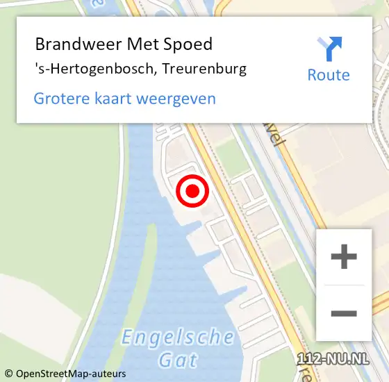 Locatie op kaart van de 112 melding: Brandweer Met Spoed Naar 's-Hertogenbosch, Treurenburg op 23 oktober 2023 18:27