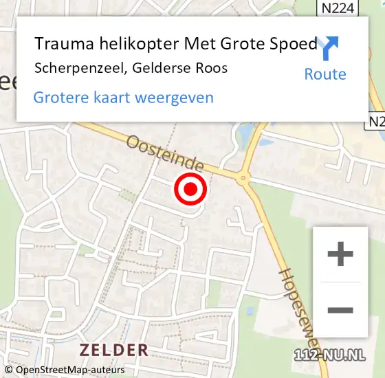 Locatie op kaart van de 112 melding: Trauma helikopter Met Grote Spoed Naar Scherpenzeel, Gelderse Roos op 23 oktober 2023 18:47