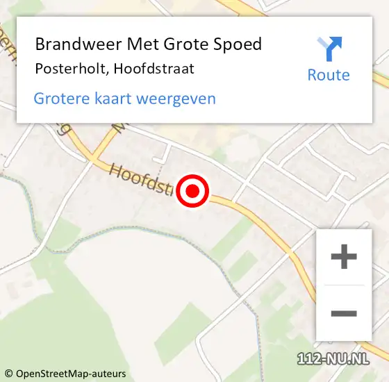 Locatie op kaart van de 112 melding: Brandweer Met Grote Spoed Naar Posterholt, Hoofdstraat op 23 oktober 2023 18:49