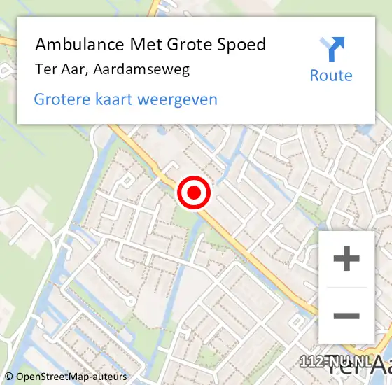 Locatie op kaart van de 112 melding: Ambulance Met Grote Spoed Naar Ter Aar, Aardamseweg op 23 oktober 2023 19:08