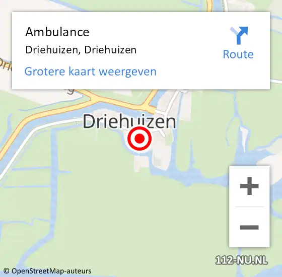 Locatie op kaart van de 112 melding: Ambulance Driehuizen, Driehuizen op 23 oktober 2023 20:28