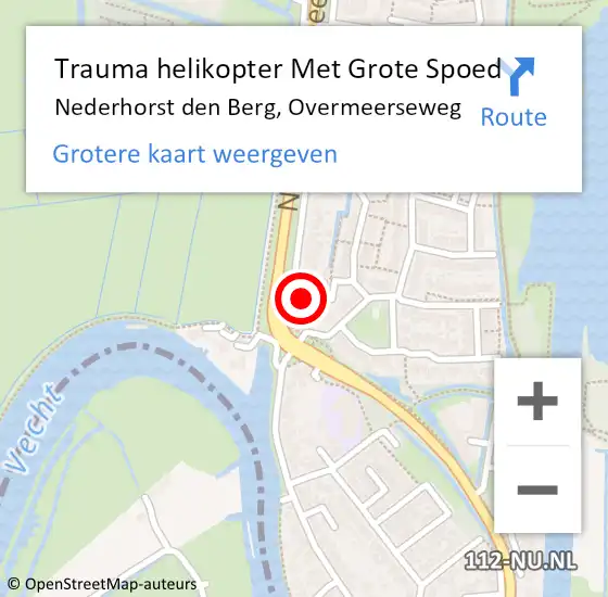 Locatie op kaart van de 112 melding: Trauma helikopter Met Grote Spoed Naar Nederhorst den Berg, Overmeerseweg op 23 oktober 2023 22:28