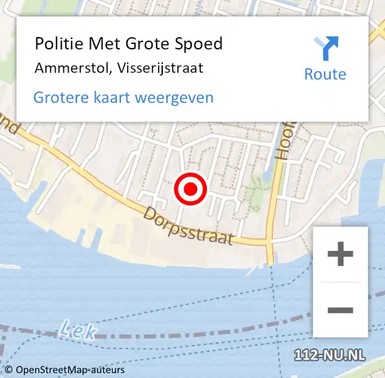 Locatie op kaart van de 112 melding: Politie Met Grote Spoed Naar Ammerstol, Visserijstraat op 24 oktober 2023 07:44