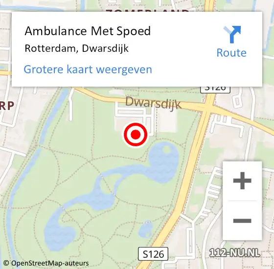 Locatie op kaart van de 112 melding: Ambulance Met Spoed Naar Rotterdam, Dwarsdijk op 24 oktober 2023 07:45