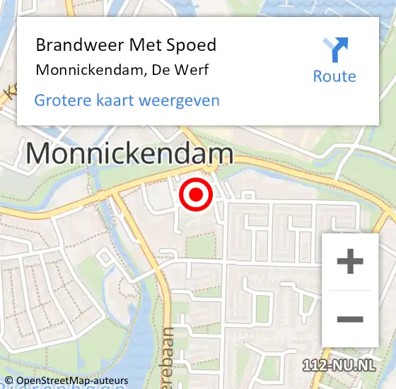 Locatie op kaart van de 112 melding: Brandweer Met Spoed Naar Monnickendam, De Werf op 24 oktober 2023 12:16