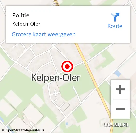 Locatie op kaart van de 112 melding: Politie Kelpen-Oler op 24 oktober 2023 14:45