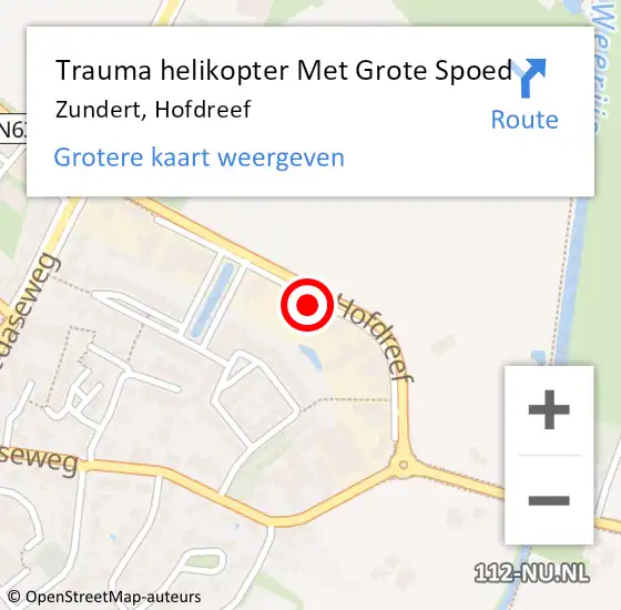 Locatie op kaart van de 112 melding: Trauma helikopter Met Grote Spoed Naar Zundert, Hofdreef op 24 oktober 2023 16:35