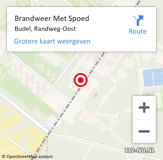 Locatie op kaart van de 112 melding: Brandweer Met Spoed Naar Budel, Randweg-Oost op 24 oktober 2023 22:54