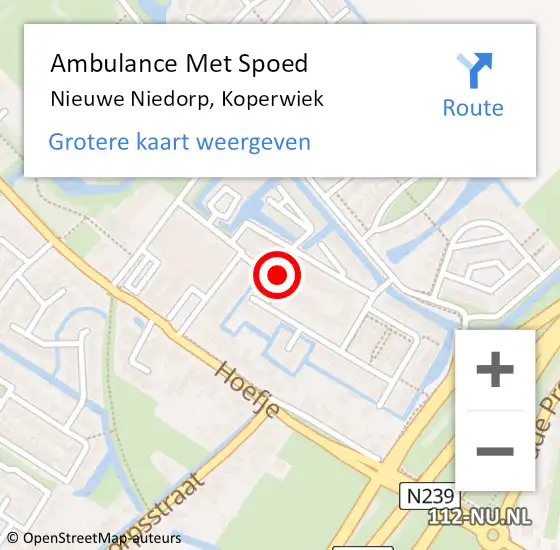 Locatie op kaart van de 112 melding: Ambulance Met Spoed Naar Nieuwe Niedorp, Koperwiek op 25 oktober 2023 03:59