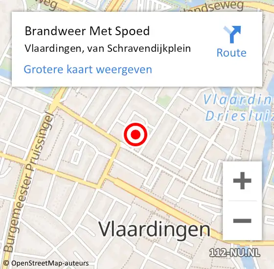 Locatie op kaart van de 112 melding: Brandweer Met Spoed Naar Vlaardingen, van Schravendijkplein op 25 oktober 2023 04:23
