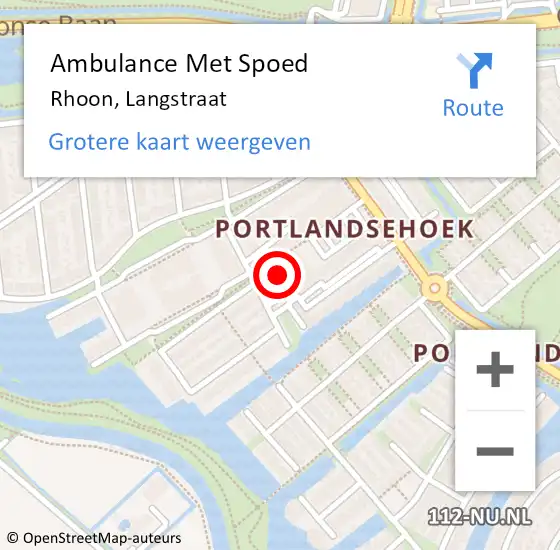 Locatie op kaart van de 112 melding: Ambulance Met Spoed Naar Rhoon, Langstraat op 25 oktober 2023 13:17