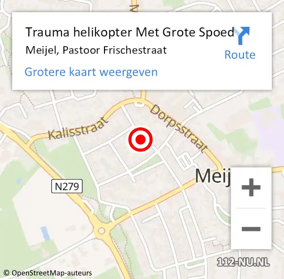 Locatie op kaart van de 112 melding: Trauma helikopter Met Grote Spoed Naar Meijel, Pastoor Frischestraat op 25 oktober 2023 17:33
