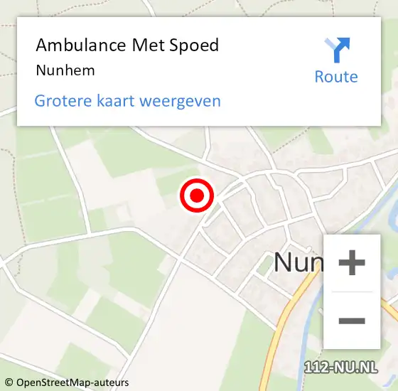 Locatie op kaart van de 112 melding: Ambulance Met Spoed Naar Nunhem op 25 oktober 2023 20:09