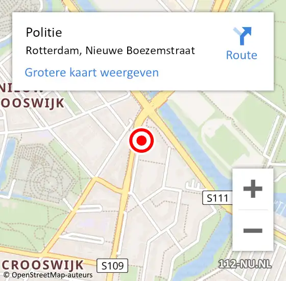 Locatie op kaart van de 112 melding: Politie Rotterdam, Nieuwe Boezemstraat op 25 oktober 2023 20:45