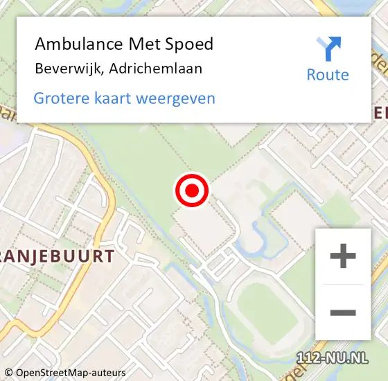 Locatie op kaart van de 112 melding: Ambulance Met Spoed Naar Beverwijk, Adrichemlaan op 25 oktober 2023 22:30