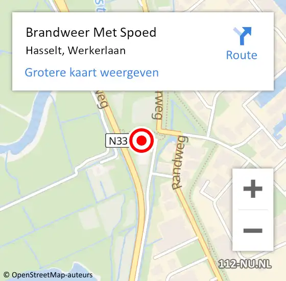 Locatie op kaart van de 112 melding: Brandweer Met Spoed Naar Hasselt, Werkerlaan op 26 oktober 2023 00:17