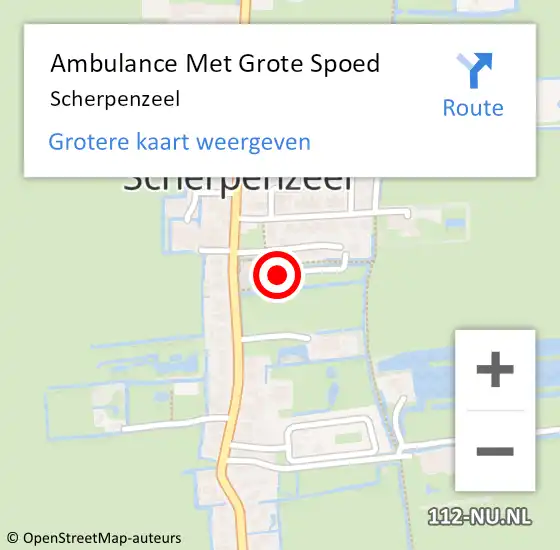 Locatie op kaart van de 112 melding: Ambulance Met Grote Spoed Naar Scherpenzeel op 26 oktober 2023 01:25