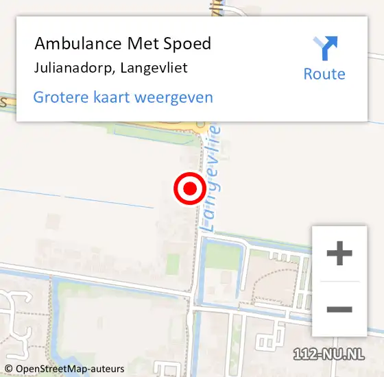 Locatie op kaart van de 112 melding: Ambulance Met Spoed Naar Julianadorp, Langevliet op 26 oktober 2023 06:10