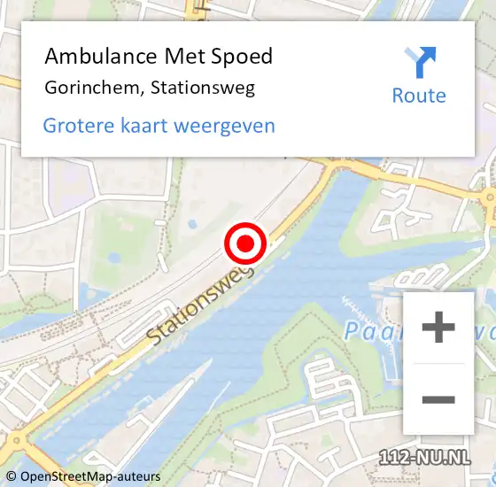 Locatie op kaart van de 112 melding: Ambulance Met Spoed Naar Gorinchem, Stationsweg op 26 oktober 2023 06:41