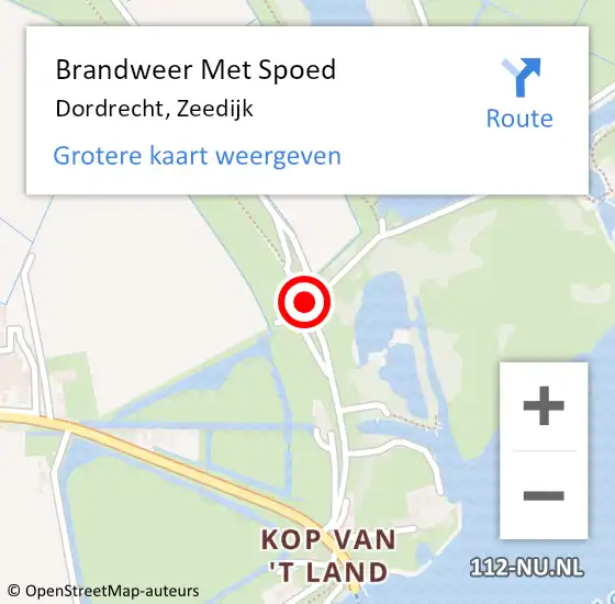 Locatie op kaart van de 112 melding: Brandweer Met Spoed Naar Dordrecht, Zeedijk op 26 oktober 2023 08:29