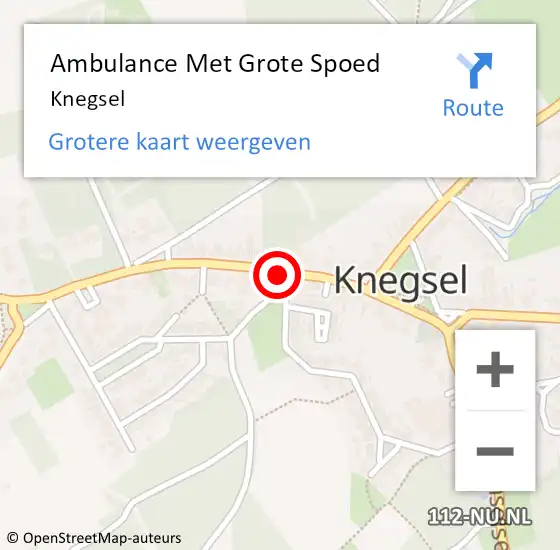 Locatie op kaart van de 112 melding: Ambulance Met Grote Spoed Naar Knegsel op 26 oktober 2023 11:46