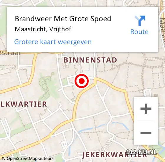 Locatie op kaart van de 112 melding: Brandweer Met Grote Spoed Naar Maastricht, Vrijthof op 26 oktober 2023 12:47