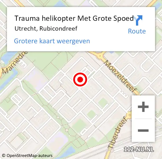 Locatie op kaart van de 112 melding: Trauma helikopter Met Grote Spoed Naar Utrecht, Rubicondreef op 26 oktober 2023 13:26