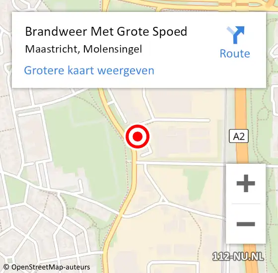 Locatie op kaart van de 112 melding: Brandweer Met Grote Spoed Naar Maastricht, Molensingel op 26 oktober 2023 14:25