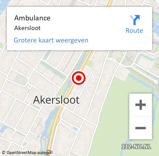 Locatie op kaart van de 112 melding: Ambulance Akersloot op 26 oktober 2023 16:57