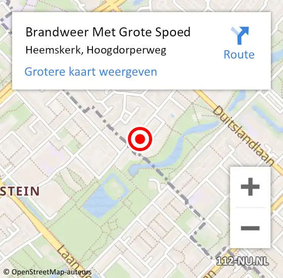 Locatie op kaart van de 112 melding: Brandweer Met Grote Spoed Naar Heemskerk, Hoogdorperweg op 26 oktober 2023 22:10