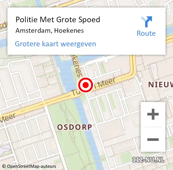 Locatie op kaart van de 112 melding: Politie Met Grote Spoed Naar Amsterdam, Hoekenes op 26 oktober 2023 23:27