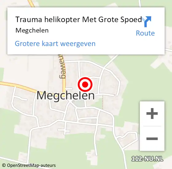 Locatie op kaart van de 112 melding: Trauma helikopter Met Grote Spoed Naar Megchelen op 27 oktober 2023 07:56