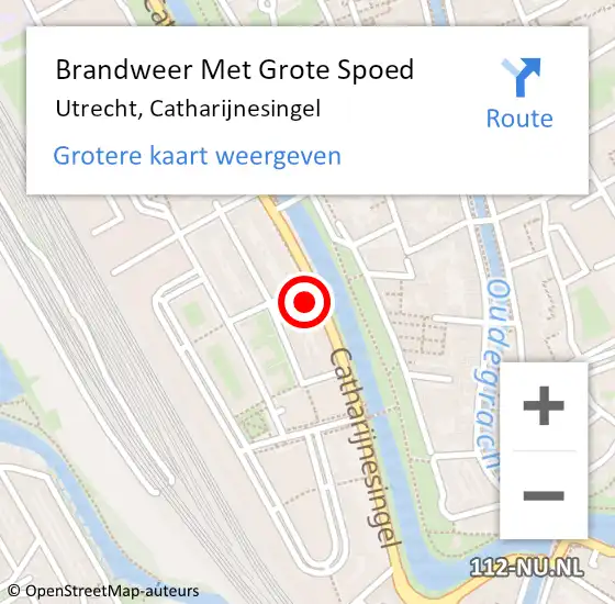 Locatie op kaart van de 112 melding: Brandweer Met Grote Spoed Naar Utrecht, Catharijnesingel op 27 oktober 2023 09:02
