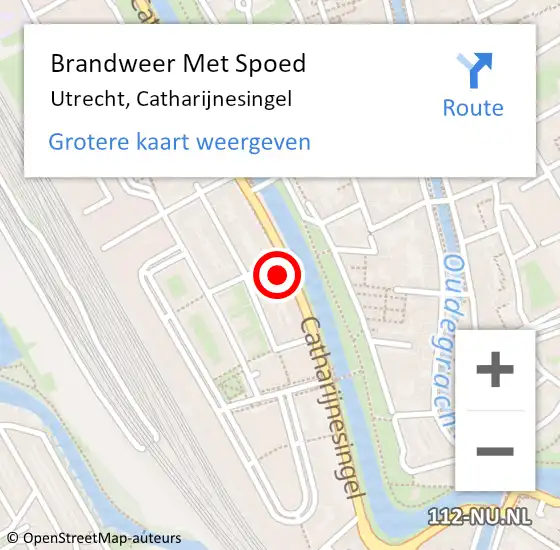 Locatie op kaart van de 112 melding: Brandweer Met Spoed Naar Utrecht, Catharijnesingel op 27 oktober 2023 10:00