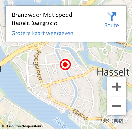 Locatie op kaart van de 112 melding: Brandweer Met Spoed Naar Hasselt, Baangracht op 27 oktober 2023 10:13
