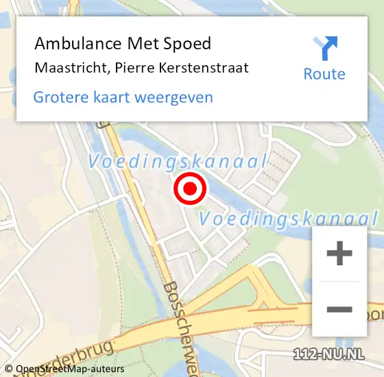 Locatie op kaart van de 112 melding: Ambulance Met Spoed Naar Maastricht, Pierre Kerstenstraat op 13 september 2014 00:15