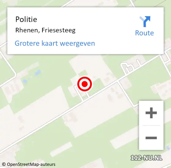 Locatie op kaart van de 112 melding: Politie Rhenen, Friesesteeg op 27 oktober 2023 15:07