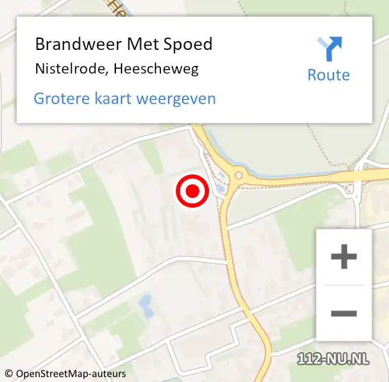 Locatie op kaart van de 112 melding: Brandweer Met Spoed Naar Nistelrode, Heescheweg op 27 oktober 2023 15:49