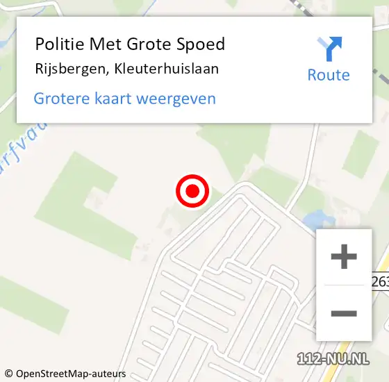 Locatie op kaart van de 112 melding: Politie Met Grote Spoed Naar Rijsbergen, Kleuterhuislaan op 27 oktober 2023 16:04