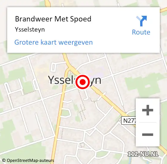Locatie op kaart van de 112 melding: Brandweer Met Spoed Naar Ysselsteyn op 27 oktober 2023 17:38