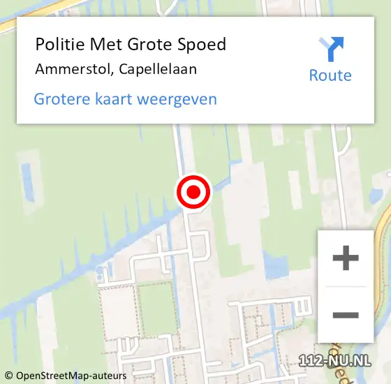 Locatie op kaart van de 112 melding: Politie Met Grote Spoed Naar Ammerstol, Capellelaan op 27 oktober 2023 17:44